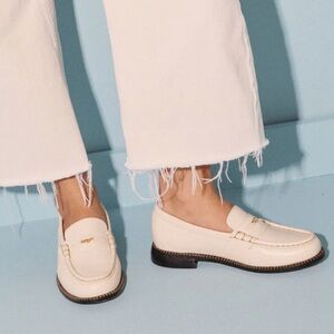 Freda Salvador Elba Penny Loafer in Bone Calf - NIB